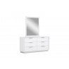Whiteline Modern Living Navi Dresser Double High Gloss White - Angled with Mirror
