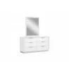 Whiteline Modern Living Navi Dresser Double High Gloss White - Angled with Mirror - Whiteline Modern Living Navi Dresser Double High Gloss White - Angled with Mirror
