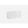 Malibu Dresser High Gloss White With 6 Self Close Drawers