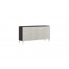 Whiteline Modern Living Pino Dresser In High Gloss Dark Grey Angley - Angled without Mirror