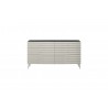 Whiteline Modern Living Pino Dresser In High Gloss Dark Grey Angley - Front with mirror