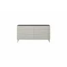 Whiteline Modern Living Pino Dresser In High Gloss Dark Grey Angley - Front with mirror - Whiteline Modern Living Pino Dresser In High Gloss Dark Grey Angley - Front with mirror