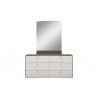 Whiteline Modern Living Berlin Dresser In High Gloss Chestnut Grey - Front with Mirror