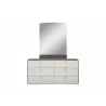Whiteline Modern Living Berlin Dresser In High Gloss Chestnut Grey - Front with Mirror - Whiteline Modern Living Berlin Dresser In High Gloss Chestnut Grey - Front with Mirror