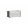Whiteline Modern Living Berlin Dresser In High Gloss Chestnut Grey - Angled - Whiteline Modern Living Berlin Dresser In High Gloss Chestnut Grey - Angled