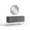 Whiteline Modern Living Chloe Dresser In High Gloss Grey - Angled