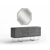 Whiteline Modern Living Chloe Dresser In High Gloss Grey - Angled - Whiteline Modern Living Chloe Dresser In High Gloss Grey - Angled