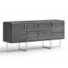 Whiteline Modern Living Chloe Dresser In High Gloss Grey - Angled Without Mirror