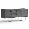 Whiteline Modern Living Chloe Dresser In High Gloss Grey - Angled Without Mirror - Whiteline Modern Living Chloe Dresser In High Gloss Grey - Angled Without Mirror