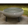 Tortuga Outdoor Round Wicker Coffee Table Pecan Lifestyle