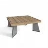 Anderson Teak Oxford Platform Corner Table Side View - Anderson Teak Oxford Platform Corner Table Side View