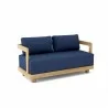 Anderson Teak Granada Deep Seating Loveseat - Navy - Angled View - Anderson Teak Granada Deep Seating Loveseat - Navy - Angled View