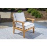 Tortuga Outdoor 5pc Teak Sofa and Fire Table Set Club Chair- Canvas
