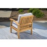 Tortuga Outdoor 5pc Teak Sofa and Fire Table Set Club Chair Back