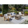 Tortuga Outdoor 5pc Teak Sofa and Fire Table Set