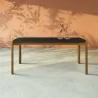 Manhattan Comfort Mid-Century Modern Gales 70.87 Dining Table with Solid Wood Legs in Matte Black - Manhattan Comfort Mid-Century Modern Gales 70.87 Dining Table with Solid Wood Legs in Matte Black