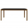 Manhattan Comfort Mid-Century Modern Gales 70.87 Dining Table with Solid Wood Legs in Matte Black Front