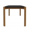 Manhattan Comfort Mid-Century Modern Gales 70.87 Dining Table with Solid Wood Legs in Matte Black Side