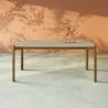 Manhattan Comfort Mid-Century Modern Gales 70.87 Dining Table with Solid Wood Legs in Greige - Manhattan Comfort Mid-Century Modern Gales 70.87 Dining Table with Solid Wood Legs in Greige