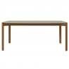 Manhattan Comfort Mid-Century Modern Gales 70.87 Dining Table with Solid Wood Legs in Greige Front