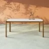 Manhattan Comfort Mid-Century Modern Gales 70.87 Dining Table with Solid Wood Legs in Matte White - Manhattan Comfort Mid-Century Modern Gales 70.87 Dining Table with Solid Wood Legs in Matte White