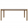 Manhattan Comfort Mid-Century Modern Gales 70.87 Dining Table with Solid Wood Legs in Matte White Front