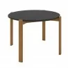 Manhattan Comfort Mid-Century Modern Gales Round 46.54 Dining Table with Solid Wood Legs Black  - Manhattan Comfort Mid-Century Modern Gales Round 46.54 Dining Table with Solid Wood Legs Black 