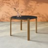 Manhattan Comfort Mid-Century Modern Gales Round 46.54 Dining Table with Solid Wood Legs Black