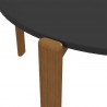 Manhattan Comfort Mid-Century Modern Gales Round 46.54 Dining Table with Solid Wood Legs Black Corner