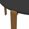 Manhattan Comfort Mid-Century Modern Gales Round 46.54 Dining Table with Solid Wood Legs Black Corner - Manhattan Comfort Mid-Century Modern Gales Round 46.54 Dining Table with Solid Wood Legs Black Corner