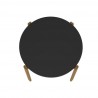 Manhattan Comfort Mid-Century Modern Gales Round 46.54 Dining Table with Solid Wood Legs Black Top