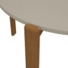 Manhattan Comfort Mid-Century Modern Gales Round 46.54 Dining Table with Solid Wood Legs Greige Corner