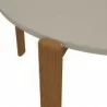Manhattan Comfort Mid-Century Modern Gales Round 46.54 Dining Table with Solid Wood Legs Greige Corner - Manhattan Comfort Mid-Century Modern Gales Round 46.54 Dining Table with Solid Wood Legs Greige Corner