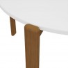 Manhattan Comfort Mid-Century Modern Gales Round 46.54 Dining Table with Solid Wood Legs White Corner