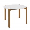 Manhattan Comfort Mid-Century Modern Gales Round 46.54 Dining Table with Solid Wood Legs White 