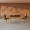 Manhattan Comfort Mid-Century Modern Gales 47.24 Dining Table with Solid Wood Legs in Matte Black Set