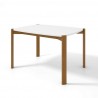 Manhattan Comfort Mid-Century Modern Gales 47.24 Dining Table with Solid Wood Legs in Matte White Side