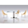 Genoa Dining Table With Clear Tempered Glass Top - Lifestyle