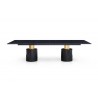 Geneva Dining Table Cylinders in Gold- front view