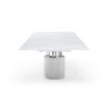 Geneva Dining Table Cylinders in Silver- side view