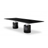 Whiteline Modern Living Geneva Dining Table In Black Marble Glossy Top - Angled