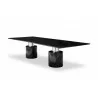 Whiteline Modern Living Geneva Dining Table In Black Marble Glossy Top - Angled - Whiteline Modern Living Geneva Dining Table In Black Marble Glossy Top - Angled