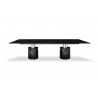 Whiteline Modern Living Geneva Dining Table In Black Marble Glossy Top - Front