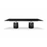 Whiteline Modern Living Geneva Dining Table In Black Marble Glossy Top - Front - Whiteline Modern Living Geneva Dining Table In Black Marble Glossy Top - Front