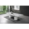Whiteline Modern Living Geneva Dining Table In White Marble Glossy Top - Lifestyle - Whiteline Modern Living Geneva Dining Table In White Marble Glossy Top - Lifestyle