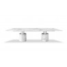 Whiteline Modern Living Geneva Dining Table In White Marble Glossy Top - Front