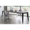 Whiteline Modern Living Theo Extendable Dining Table In Birch Wood Legs In Black - Lifestyle