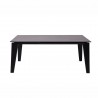 Whiteline Modern Living Theo Extendable Dining Table In Birch Wood Legs In Black - Front