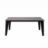 Whiteline Modern Living Theo Extendable Dining Table In Birch Wood Legs In Black - Front - Whiteline Modern Living Theo Extendable Dining Table In Birch Wood Legs In Black - Front