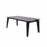 Whiteline Modern Living Theo Extendable Dining Table In Birch Wood Legs In Black - Angled